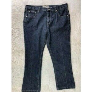 NO Fuze Size 14 Womens Jeans Straight Leg Stretch High Rise Dark Wash